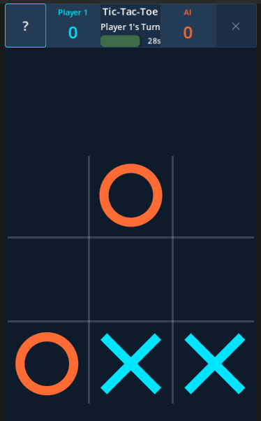 Tic Tac Toe Gameplay (Dark)